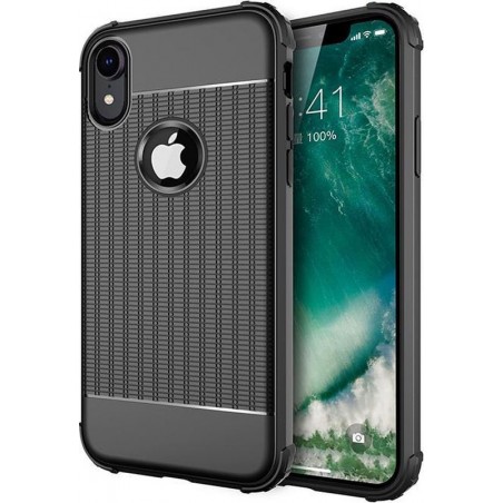 iPhone Xr Hoesje Cube Cover Zwart