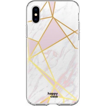 HappyCase Apple iPhone XS Hoesje Flexibel TPU Roze Marmer Print