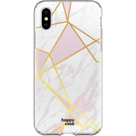 HappyCase Apple iPhone XS Hoesje Flexibel TPU Roze Marmer Print