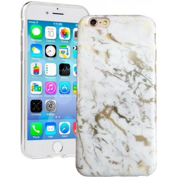 iPhone 7 / 8 Hoesje Wit x Goud Marmer - Marmerprint Back Cover Case