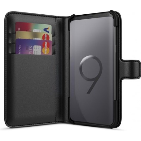 BeHello Hoesje - Wallet Case Met Ruimte Voor 3 Pasjes Zwart voor Samsung Galaxy S9