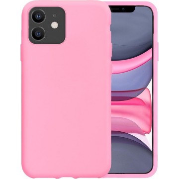 LUQÂ® iPhone 11 Hoesje Siliconen Case Hoes Back Cover - Roze