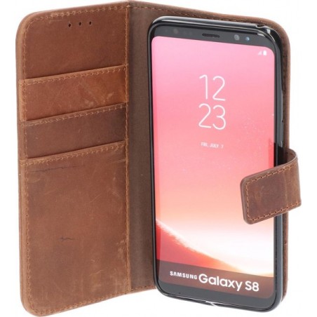 Samsung S8 G950F Leather book case hoesje Brown