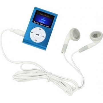 Let op type!! TF (Micro SD) kaartsleuf MP3-speler met LCD-scherm  metalen Clip (Baby blauw)