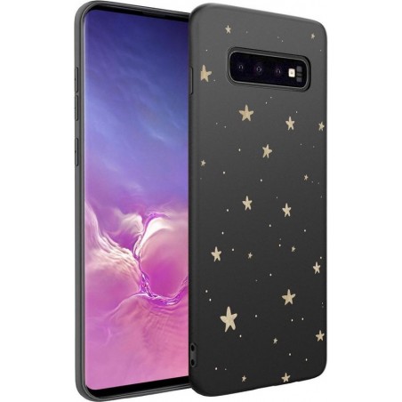 iMoshion Design voor de Samsung Galaxy S10 hoesje - Sterren - Zwart / Goud