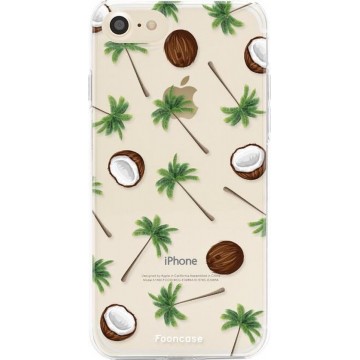 FOONCASE iPhone 7 hoesje TPU Soft Case - Back Cover - Coco Paradise / Kokosnoot / Palmboom