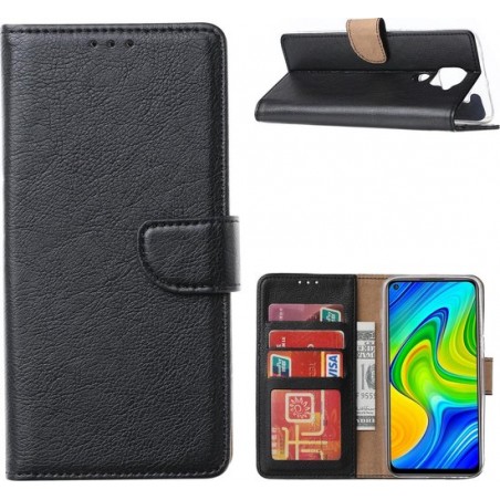 Xiaomi Redmi Note 9 Book Cover Zwart Pasjeshouder