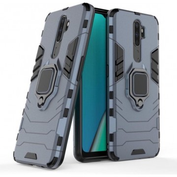 Oppo A9 2020 Robuust Kickstand Shockproof Grijs Cover Case Hoesje
