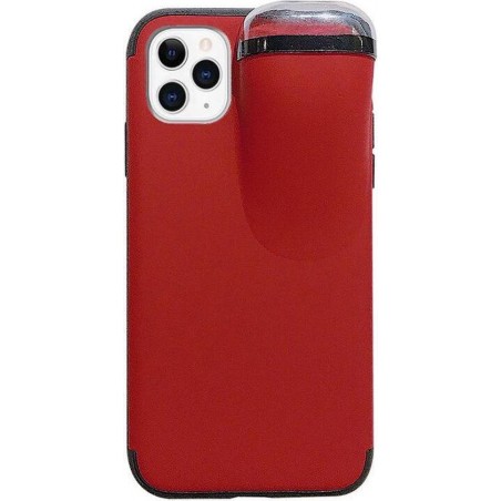 Smartphone hoesje | Telefoon hoesje | 2 in 1 case voor iPhone | Airpod houder | Rood | iPhone 11 Pro Max