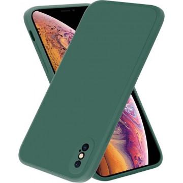 ShieldCase iPhone X / Xs vierkante silicone case - donkergroen
