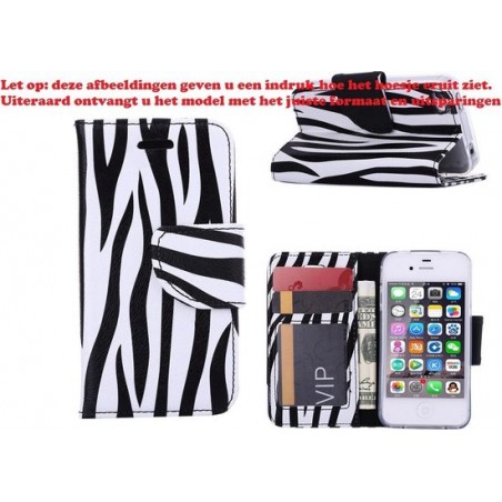 Xssive Hoesje voor Samsung Galaxy S6 Edge G925 Boek Hoesje Book Case Zebra Print