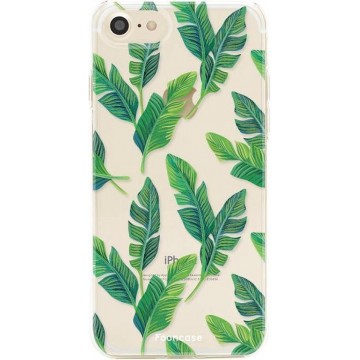 FOONCASE iPhone SE (2020) hoesje TPU Soft Case - Back Cover - Banana leaves / Bananen bladeren