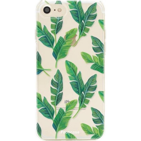 FOONCASE iPhone SE (2020) hoesje TPU Soft Case - Back Cover - Banana leaves / Bananen bladeren