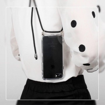 Hoesje met Koord voor Samsung Galaxy A71 Telefoon / Mobiel | Roze - Pink| Backcover - Cover - Case - Ketting - Strap