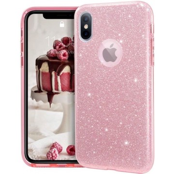 iPhone Case Roze Glitter voor iPhone X/Xs – iPhone X hoesje – iPhone Xs hoesje - beschermhoes