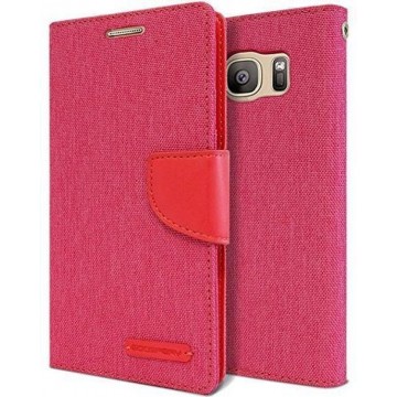 Mercury Hoesje roze Wallet Case Canvas Samsung Galaxy S7