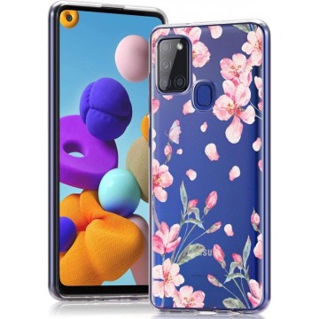 iMoshion Design voor de Samsung Galaxy A21s hoesje - Bloem - Roze
