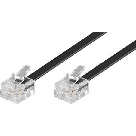 Nedis RJ11 - RJ11 telefoonkabel / zwart - 2 meter