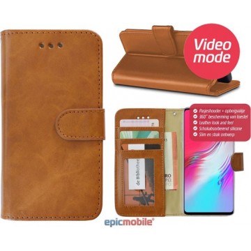 Epicmobile - Samsung Galaxy A50 / A50s/ A30s Bookstyle luxe portemonnee hoesje met pasjeshouder - Bruin
