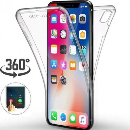 Apple iPhone XR Book Case | 360 Graden Bescherming | Voor- en Achterkant | Siliconen Hoesje | Transparant