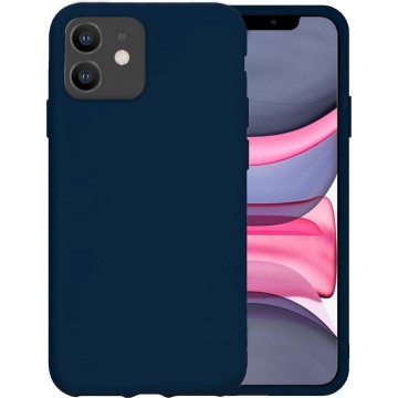 LUQ® iPhone 11 Hoesje Siliconen Case Hoes Back Cover - Donker Blauw
