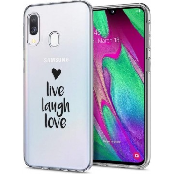 iMoshion Design voor de Samsung Galaxy A20e hoesje - Live Laugh Love - Zwart