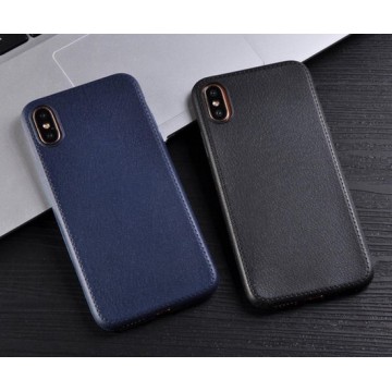 Iphone 7/8 Lederen case - Kleur: Donkerblauw van topkwaliteit!