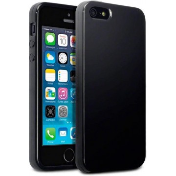 Apple iPhone 5, 5s & SE Hoesje - Siliconen Back Cover - Zwart