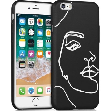 iMoshion Design voor de iPhone 6 / 6s hoesje - Abstract Gezicht - Wit / Zwart