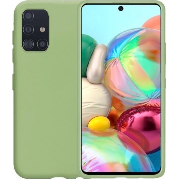 Samsung A71 Hoesje - Samsung Galaxy A71 Hoes Siliconen Case Hoes Cover - Groen
