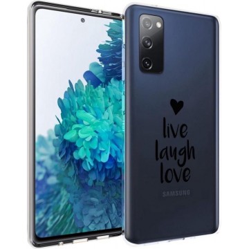iMoshion Design voor de Samsung Galaxy S20 FE hoesje - Live Laugh Love - Zwart