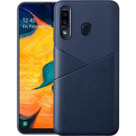 Ultradunne schokbestendige zachte TPU + lederen tas voor Xiaomi Redmi Note 7 (blauw)