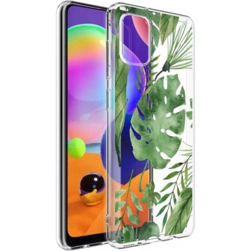 iMoshion Design voor de Samsung Galaxy A31 hoesje - Bladeren - Groen