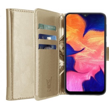 Samsung A10 Hoesje - Samsung Galaxy A10 Hoesje Book Case Leer Wallet Goud - Hoesje Samsung A10