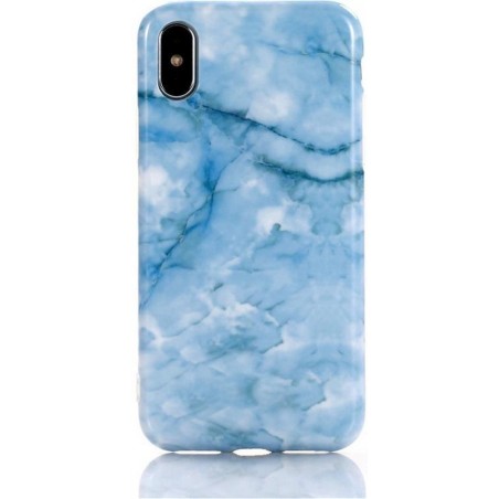 Apple iPhone XR – Blauw TPU Ocean Marmer hoesje