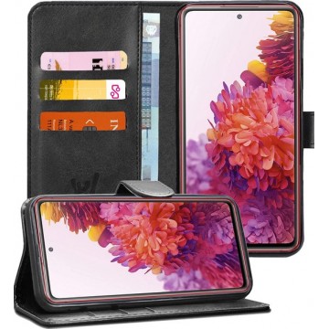 Samsung S20 FE Hoesje - Samsung Galaxy S20 FE Hoesje Book Case Leer Wallet Cover Zwart - Hoesje Samsung S20 FE