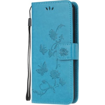 Samsung Galaxy S10 Lite Hoesje - Bloemen Book Case - Blauw