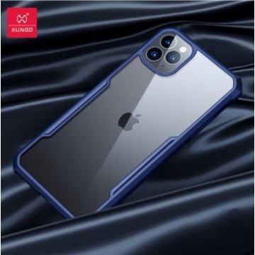 Shock case met gekleurde bumpers iPhone 11 Pro Max - blauw