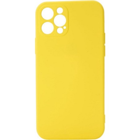 Shop4 - iPhone 12 Pro Max Hoesje - Back Case Mat Geel