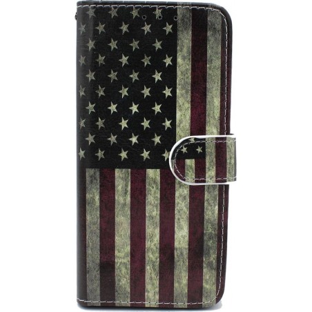 Samsung Galaxy A10 Hoesje met Print - Portemonnee Book Case - Kaarthouder & Magneetlipje - Amerikaanse Vlag