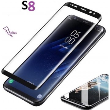 Samsung S8 Glazen screenprotector Samsung Galaxy  3D Screen beschermende Glas  explosieveilige gehard glas Cover Film Zwart