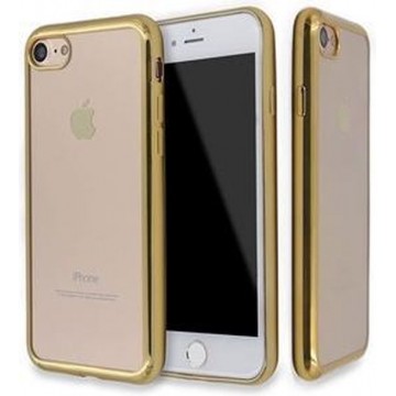 Xssive Transparant Hoesje voor Apple iPhone 7  / iPhone 8 / iPhone SE (2020) - TPU - Gouden Rand