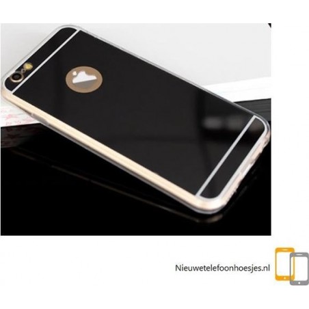 Nieuwetelefoonhoesjes.nl Siliconen spiegel hoesje (zwart) voor de Apple Iphone 6 / 6S
