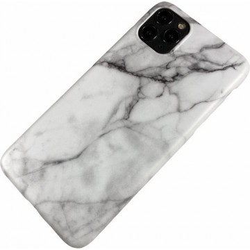 Apple iPhone 11 Pro Max - Silicone marmer zacht hoesje Elise wit
