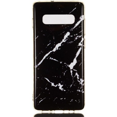 Samsung Galaxy S10 Plus TPU Back Cover met Marmer Print Zwart