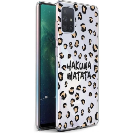 iMoshion Design voor de Samsung Galaxy A71 hoesje - Luipaard - Bruin / Zwart