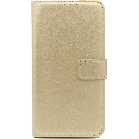 Samsung Galaxy A20e Hoesje - Portemonnee Book Case - Kaarthouder & Magneetlipje - Goud