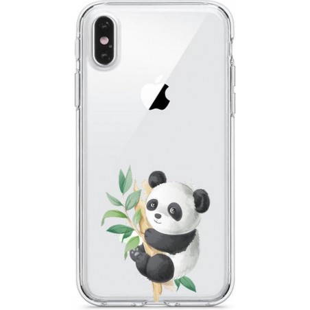 Apple Iphone X / XS Siliconen telefoonhoesje transparant Panda