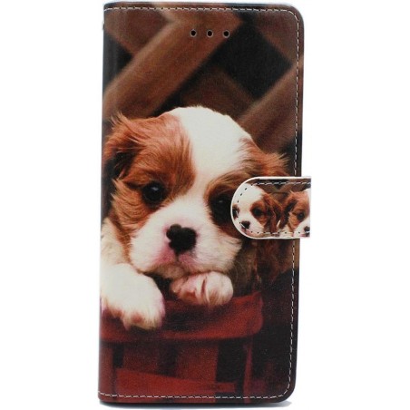 Apple iPhone SE (2020) Hoesje met Print - Portemonnee Book Case - Kaarthouder & Magneetlipje - Puppy