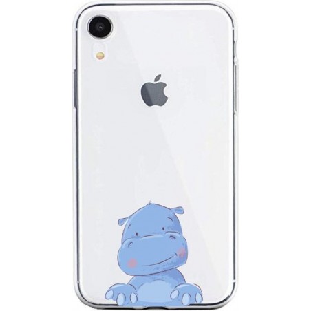 Apple Iphone XR Siliconen telefoonhoesje transparant Nijlpaardje